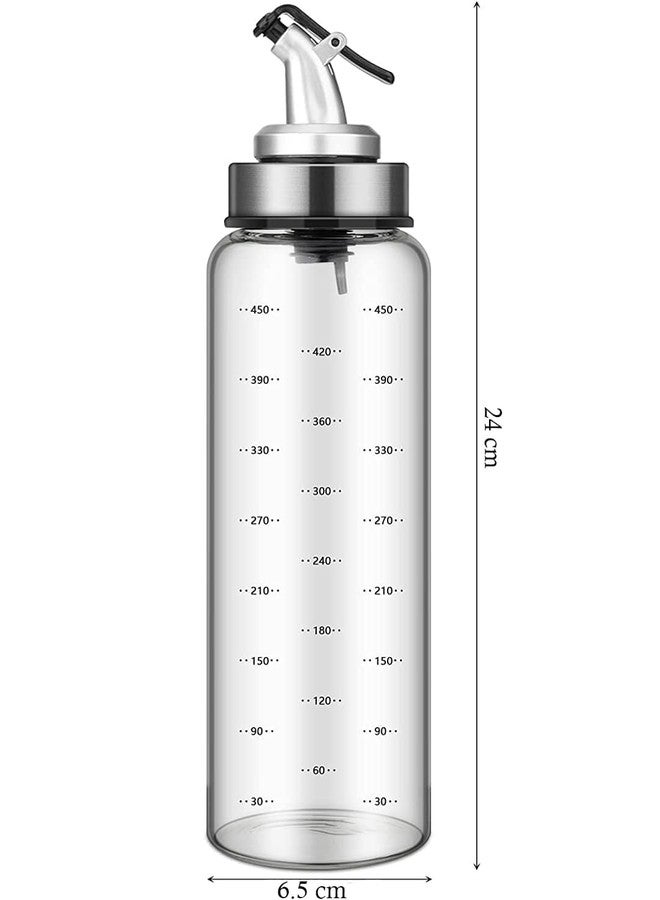 Baskety Olive Oil Dispenser Bottle, 450 ml Vinegar Dispensing Cruets With Drip-less Capped Spout, Liquid Condiment Container, Glass Decanter for Kitchen (Pack of 1) - Image 2